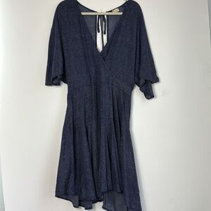 Hem & Thread Navy Polka Dot Fabric - Size‎ Large